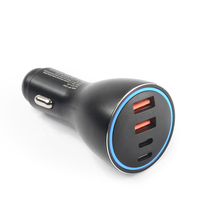 Chargeur de voiture mini 4 en 1 160W 4 ports 2A2C certifié CE FCC RoHS PD+QC+PPS Chargeur rapide USB pour iPhone Samsung S25 Galaxy