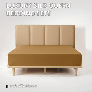 Conjunto de Lençóis de Seda Mulberry para Cama <span class=keywords><strong>Queen</strong></span> <span class=keywords><strong>Size</strong></span> com 4 Peças, Estilo Simples e Padrão Sólido para Hotéis - Product Image 2