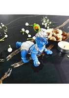 Statue décorative de Krishna, idole religieuse hindoue Laddu Gopal Murti, plaquée argent et or 24 carats, pour Diwali, mariage et décoration intérieure