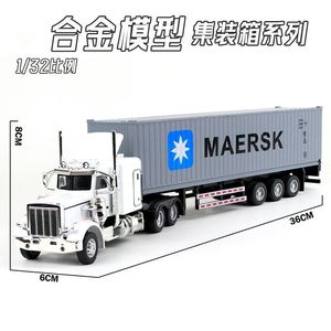 Modèle de camion lourd de transport de chantier Peter Stanleya en alliage 1:32 avec son et lumière, jouet tracteur américain - Product Image 2