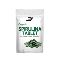 Comprimés de spiruline végétalienne OEM ODM GMP avec protéines végétales et chlorophylle, favorisant la santé antioxydante, l'équilibre intestinal et sanguin