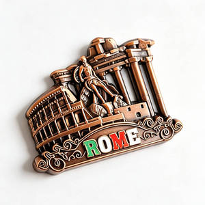 Aimants de réfrigérateur en métal personnalisés, vente en gros d'usine, aimant de réfrigérateur personnalisé en bronze antique de <span class=keywords><strong>Rome</strong></span> avec relief du Colisée, souvenir de voyage - Product Image 1