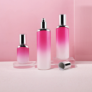 Envases de Lujo en Color Rosa Intenso de 40 ml, 100 ml y 120 ml, Botellas de Vidrio para Lociones, Frascos de Vidrio Personalizados para Cremas, Juego de Envases Cosméticos - Product Image 3