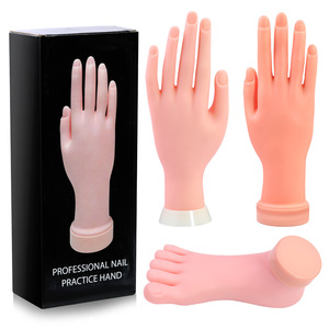 Wholesale <b>Nail</b> Salon Display <b>Practice</b> <b>Nail</b> <b>Hand</b> Model Rubber Mannequin <b>Hand</b> <b>Practice</b> Foot for <b>Nail</b> Art Beginner - Product Image 1