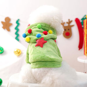 V321 Großhandel Maßgefertigte Warme Fleece-Weihnachtsmann-Haustier-Hoodies Kostüm Welpenkleidung Hunde-Weihnachtsoutfits für Winterferien - Product Image 2