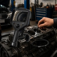 Endoscope vidéo industriel HD, boroscope avec écran IPS de 5,1 pouces, sonde articulée à 360°, étanche IP67, système modulaire de 1,8 à 8,0 mm