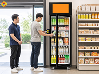 Distributeur automatique intelligent sans écran avec capteur de poids, caméra et chauffage pour campus et magasins de proximité