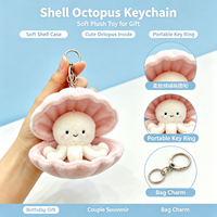 Porte-clés en peluche pieuvre mignonne, broderie personnalisée, breloque de sac rembourrée, pendentif de sac à dos, cadeau d'anniversaire pour enfants, pour le marché malaisien