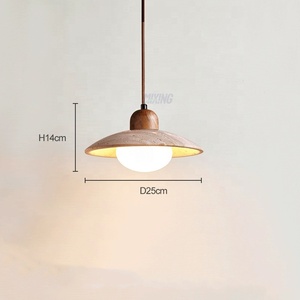 Corridoio nordico sospensione in marmo giallo chiaro lampada pendente Wabi-Sabi travertino tavolo da pranzo comodino ristorante luce a sospensione - Product Image 1