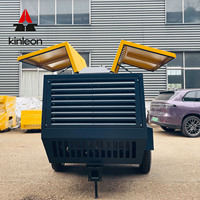 Kompresor Udara Sekrup Diesel Portabel 80kw 375 CFM 8bar Bersertifikasi EU EPA T4F CE dengan Motor Bearing Berpelumas 380V Jack Hammer