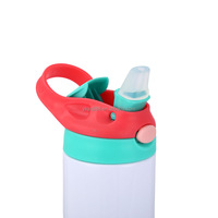 Gobelet isotherme en acier inoxydable 12oz 17oz personnalisable avec logo, vierge pour sublimation, avec couvercles à paille rabattables pour enfants, idéal comme cadeau