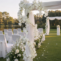 LUYI Vente en gros d'usine de fleurs artificielles en soie faites à la main guirlande de vigne suspendue mixte mariage maison jardin