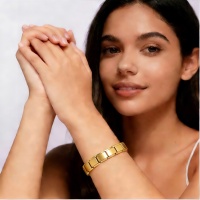 Pulsera Modular de Acero Inoxidable de 9mm con Dijes de Letras Doradas Italianas para DIY, Nombre Personalizado, Herramienta para Joyería DIY, Regalo