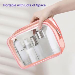 Travel <b>Toiletry</b> <b>Storage</b> Organizer Tsa Transport Approved Transparent Zipper Color Makeup Cosmetic Bag - Product Image 2