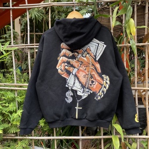 Felpe Oversize Casual con Zip e Logo Personalizzato, Stampa DTG, <span class=keywords><strong>Abbigliamento</strong></span> Streetwear <span class=keywords><strong>Hip</strong></span> <span class=keywords><strong>Hop</strong></span> <span class=keywords><strong>per</strong></span> Uomo - Product Image 3