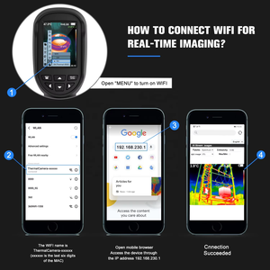 กล้องถ่ายภาพความร้อน TTLTES HT-06 ความละเอียดสูง 256 x 192 อินฟราเรด 25 Hz Wi-Fi แบบพกพา สำหรับตรวจสอบบ้าน ทำจากพลาสติก - Product Image 3