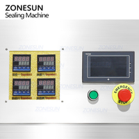 ZONESUN ZS-FK4C Machine de scellage semi-automatique à 4 têtes pour gobelets de yaourt, jus de fruits, gelée, film en rouleau, thé à bulles Boba