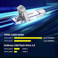 Flashdisk USB3.2 Tipe C Logam Baru 128GB/256GB/512GB OTG Solid State dengan Garansi 1 Tahun, Chip Tersedia