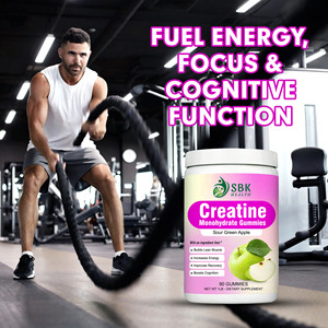 Wholesale Custom Natural Sour Green Apple Taste 100% Pure Vegan Creatine Monohydrate Gummies Boost Cognition Creatine <b>Supplement</b> - Product Image 5