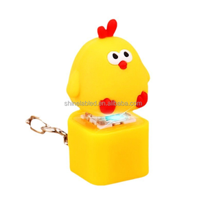 Lovely <b>Chicken</b> LED Flashlight Sound Keychain Cute Animal Keyring for Backpack Pendant Kids Toy <b>Gift</b> - Product Image 4