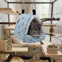 Dreieckiges Samt-Hamsterbett Hängende Höhle Hängematte Zelt Warmes Vogelnest Papageienversteck für Chinchilla, Meerschweinchen, Kaninchen, Katzen und mehr