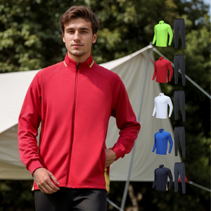 Simple Men Sweat Suit Custom Full Zipper <b>Jackets</b> Breathable Nylon Fabric Two Pieces Windbreaker - Product Image 3