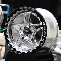 Jantes forgées S81 WELD Drag Beadlock polies 5 branches, entraxes 17x10, 15x10, 5x114.3, 5x4.5, déport 3/4 pour Mustang GT