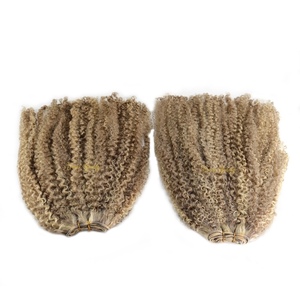 VMAE Ciocche di Capelli Umani Vergini Biondo Chiaro con Riflessi, <span class=keywords><strong>Ricci</strong></span> Stretti Naturali <span class=keywords><strong>Afro</strong></span> Kinky, Estensioni di Capelli Esotici <span class=keywords><strong>Ricci</strong></span> 100g - Product Image 5
