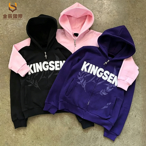 High Quality Heavyweight Boxy Printed Cropped Hoodie for Men Custom 3D for Puff Print 100% Cotton Autumn Season Jogging Pullover - Product Image 1