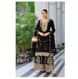 Costumes de palazzo de chinon lourd entièrement cousus avec broderie Costume de palazzo de mariée pour une occasion spéciale - Product Image 1