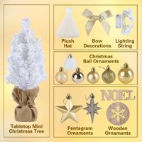Mini sapin de Noël blanc avec lumières et musique, sapin artificiel pré-éclairé pour table