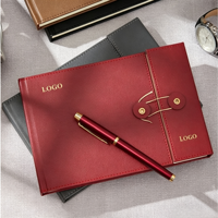 Carnet de notes professionnel minimaliste 2027, nouveau style, logo personnalisé, design enveloppe à rabat, couverture rigide en PU