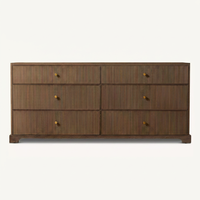 Commode à 6 tiroirs en chêne massif de style français de luxe, meubles de chambre à coucher, designs de mariage