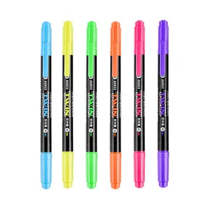 Factory Direct Sales Color Double-headed Fluorescent Pen Focus on Note-taking Fluorescent Marker