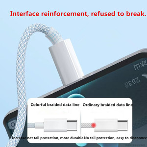 Câble Type-C vers C de 60W de qualité supérieure avec gaine en nylon tressé pour téléphone 15 Pro, ordinateur et lecteur de codes-barres, charge rapide, 1M, cuivre pur - Product Image 5