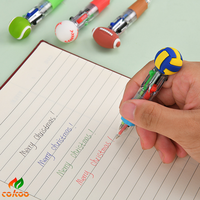 Stylo 4 couleurs en forme de balle de sport | Design fantaisie, plusieurs styles de sport disponibles, idéal pour les cadeaux et la papeterie étudiante