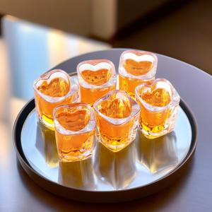 Handgefertigtes Verdicktes 50ml Weinglas Klarer Quadratischer Boden Herzförmiges Schnapsglas für Bar Party Geschenk - Product Image 5