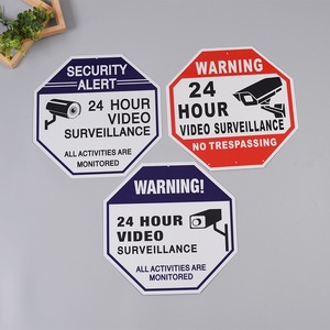 Señales de Advertencia de Seguridad Ruhan, Videovigilancia las 24 Horas, Señales de Aluminio para Exteriores, para Monitoreo de Seguridad en el Hogar y Negocios - Product Image 1