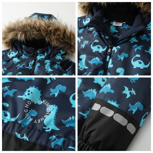 Mono para Bebé Resistente a la Intemperie - Overol con Capucha para Todo Clima con Forro Polar para Protección contra el Viento y la Nieve, Traje <span class=keywords><strong>de</strong></span> Esquí Infantil <span class=keywords><strong>de</strong></span> Invierno - Product Image 3