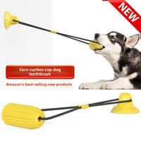 Jouet à mâcher pour chien TPR avec corde de traction et double ventouse pour jeux de tirette