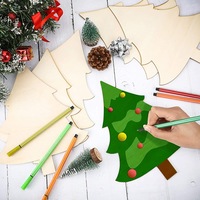 Vente en gros de supports d'arbre de Noël modernes en bois, découpés au laser et polis, pré-perforés, pour la peinture artistique DIY, la gravure et les fournitures de Noël