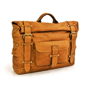 Sac messager en cuir avec logo personnalisé, grand, durable, léger, fermeture à boucle de luxe, pour les voyages - Product Image 1