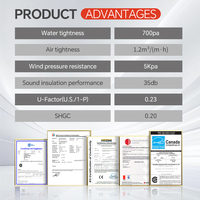 DERCHI NFRC Fenêtre à Battant en Aluminium Isolée Double Vitrage Insonorisée, Design Résistant aux Impacts et Efficace Énergétiquement