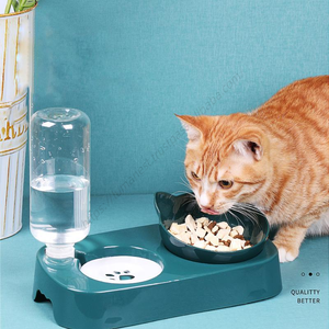 Vente en gros de distributeurs de nourriture pour animaux de compagnie, design double bol, forme mignonne et respectueux de l'environnement - Product Image 3