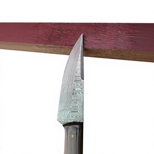Cuchillo de acero de Damasco con mango de madera, borde liso, herramienta de corte multiusos, cuchillos para venta en línea a bajo precio. - Product Image 5