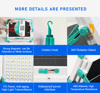 Lampes solaires d'urgence mobiles pour le travail, USB, magnétiques, étanches, rechargeables, portables, LED, lampes solaires de camping avec support