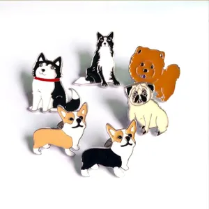 Pin de esmalte con forma de León para perro y mascota, insignia de Animal en forma de gato, solapa divertida, diseño personalizado