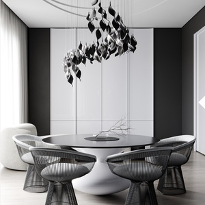 Lustre LED en céramique et fer forgé de forme créative pour hall <span class=keywords><strong>d</strong></span>'hôtel, salle de banquet, bureau de vente, villa, projet duplex, installation sur mesure - Product Image 4