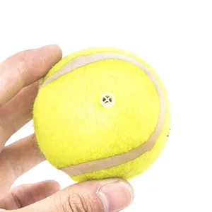 Groothandel Dog Chew Toys Geel Rubber Vilt Custom Mini Piepende Huisdier Tennisbal