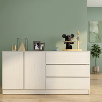 Mueble Moderno de 2 Puertas y 5 Cajones, de Aglomerado/Tablero de Partículas de Alta Calidad, para Almacenamiento en Dormitorio, Cocina, Sala de Estar